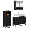 vidaXL Bathroom Furniture Set 3 pcs Black Oak Engineered Wood