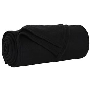 vidaXL Throw Blanket Black 240 x 220 cm 0.74 kg Fleece