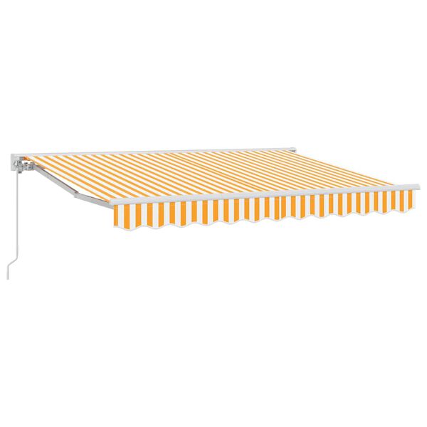 vidaXL Retractable Awning Manual Yellow and White 300 x 200 cm