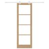 vidaXL Sliding Door Natural 78 x 232 cm Solid Pine Wood and Glass