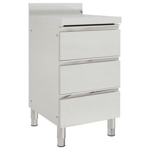 vidaXL Commercial Kitchen Cabinet with 3 Drawers 50x60x96 cm