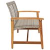 vidaXL Garden Bench Grey 112 cm Poly Rattan and Acacia Wood