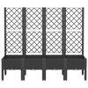 vidaXL Garden Planter with Trellis Black 160x40x142 cm PP