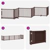 vidaXL Dog Gate with Door Foldable 6 Panels Brown 480 cm Poplar Wood