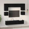 vidaXL TV Cabinet Set Wall-mounted 8 pcs Black Oak Engineered Wood