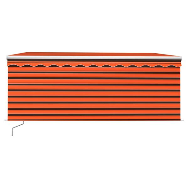 vidaXL Manual Retractable Awning with Blind&LED 3.5x2.5m Orange&Brown