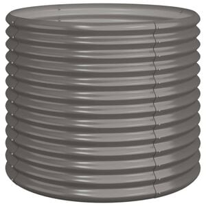 vidaXL Garden Planter | Grey | Powder-coated steel | 80x80x68 cm