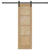 vidaXL Sliding Door Natural and Black 61 x 198.5 cm Solid Pine Wood