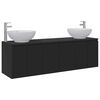 vidaXL Bathroom Cabinet Set 3 pcs Black 161.5 x 44.5 x 80 cm