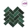 vidaXL Herringbone Tile 50 pcs Dark Green 30 x 30 cm