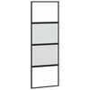 vidaXL Sliding Door Black 76x205 cm Tempered Glass and Aluminium