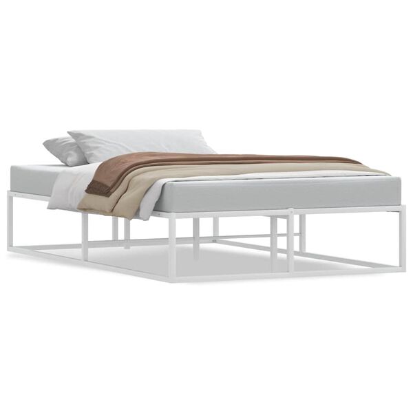 vidaXL Bed Frame without Mattress White 120x200 cm Metal