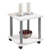 FMD Side Table with Swivel Wheels White