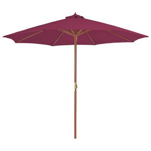 vidaXL Garden Parasol with Wooden Pole 300 cm Bordeaux Red