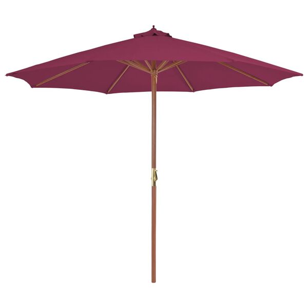 vidaXL Garden Parasol with Wooden Pole 300 cm Bordeaux Red