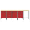 vidaXL Work Cabinet Set with Drawer with Storage 5 pcs Red and Grey