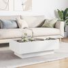 vidaXL Coffee Table with LED White 90x50x30 cm Engineered Wood