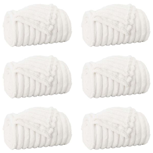 vidaXL Throw Blankets 6 pcs White 150 x 130 cm Fleece