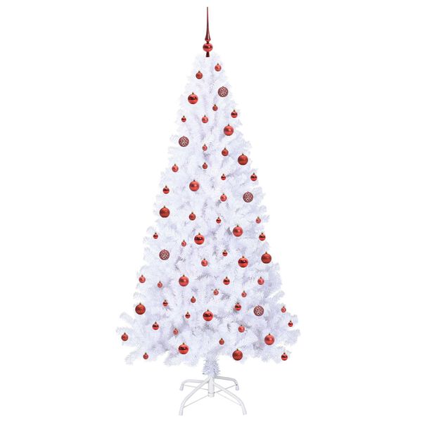 vidaXL Artificial Christmas Tree with Stand White 210 cm PVC and Steel