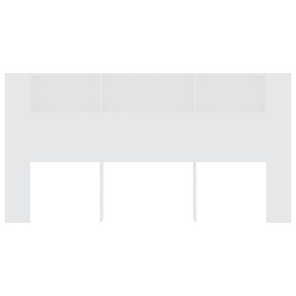 vidaXL Headboard Cabinet White 200x18.5x104.5 cm