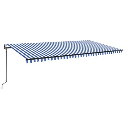 vidaXL Automatic Awning with LED&Wind Sensor 600x300 cm Blue and White