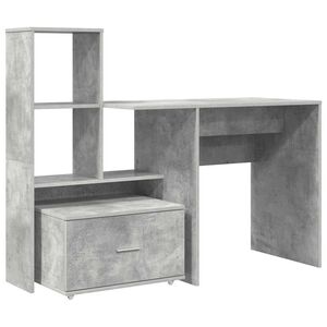 vidaXL Desk Concrete Grey 131.5 x 50 x 106.5 cm Engineered Wood