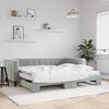 vidaXL Daybed with Trundle and Mattresses Light Grey 90x190 cm Velvet