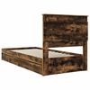 vidaXL Storage Bed with Drawer Smoked Oak 90 x 190 cm Engineered Wood