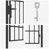 vidaXL Fence Gate with Lock Grey 103 x 225 cm Powder-Coated Steel