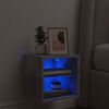 vidaXL TV Wall Cabinet with LED Lights Concrete Grey 30x28.5x30 cm