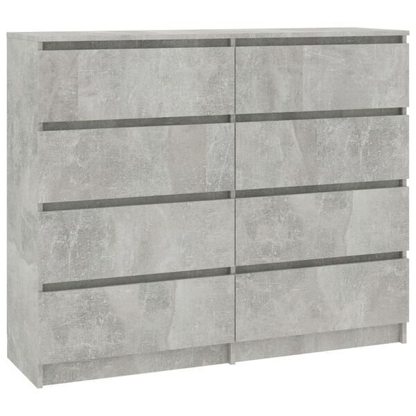 vidaXL Drawer Sideboard Concrete Grey 120x35x99 cm Engineered Wood