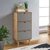 vidaXL Shoe Cabinet OTTA with 3 Drawers Brown&Grey Solid Wood Pine