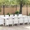 vidaXL Garden Dining Set 13 pcs White Synthetic rattan and Metal