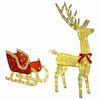 vidaXL Reindeer Pull Sleigh Warm white 151 x 28 x 128.5 cm Fabric