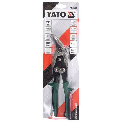 YATO Offset Tin Snips Right 235 mm Green