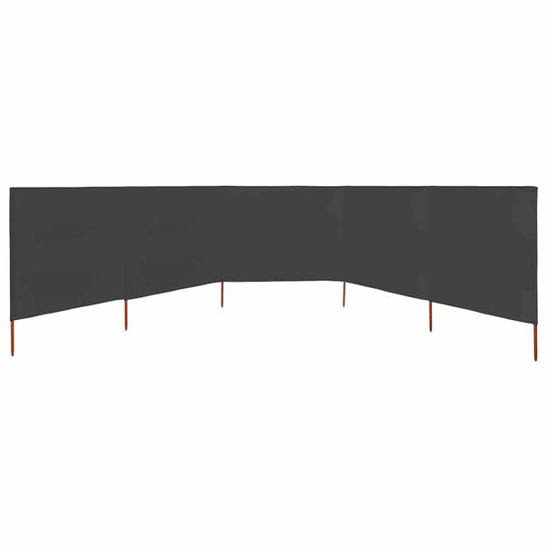 vidaXL 5-panel Wind Screen Fabric 600x120 cm Anthracite