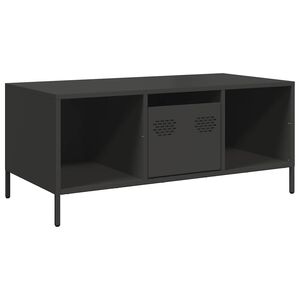 vidaXL Coffee Table Black 101.5x50x43.5 cm Cold-rolled Steel
