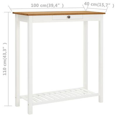 vidaXL Bar Table 100x40x110 cm Solid Oak Wood