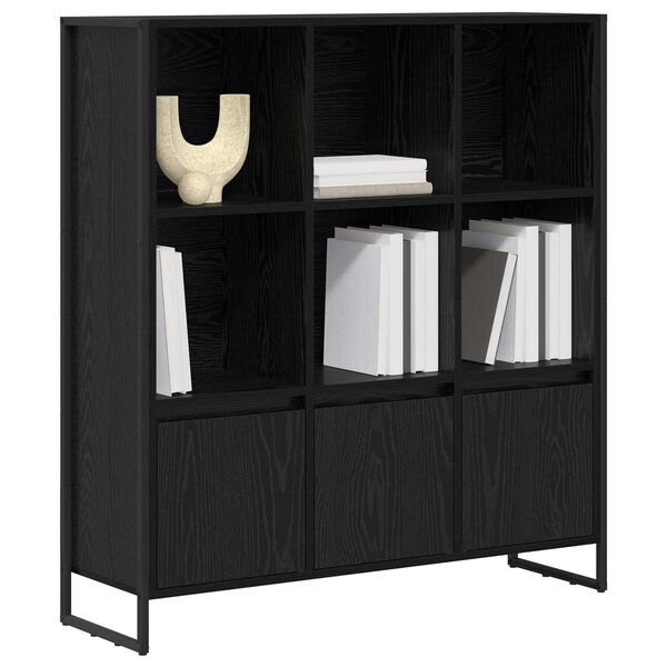 vidaXL Book Cabinet 2 pcs Black Oak 99.5 x 30 x 108 cm Engineered Wood