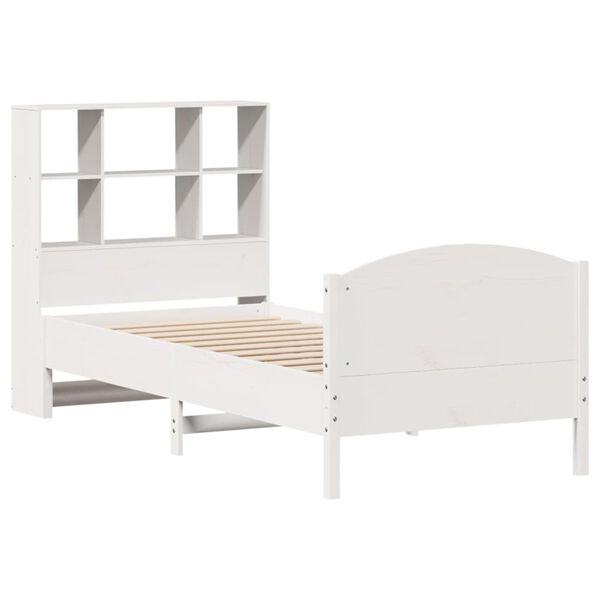 vidaXL Bookcase Bed without Mattress White 90x200cm Solid Wood Pine