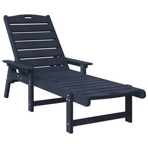 vidaXL Sun Lounger with Cushion Navy 73.5 x 92 x 90cm HDPE