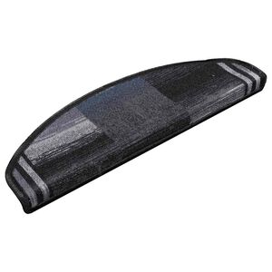 vidaXL Self-adhesive Stair Mats 15 pcs Black and Grey 65x21x4 cm