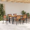 vidaXL Garden Dining Set 7 pcs Black and Brown Poly Rattan