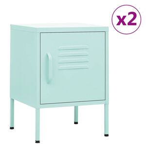 vidaXL Nightstands 2 pcs Mint 35x35x51 cm Steel