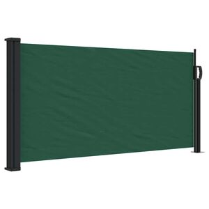 vidaXL Retractable Side Awning Dark Green 100x300 cm