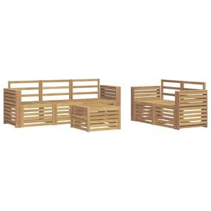 vidaXL Outdoor Sofa Set 6 pcs White Solid Acacia Wood