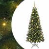 vidaXL Artificial Christmas Tree with 300 LEDs Green 180 cm PE and PVC