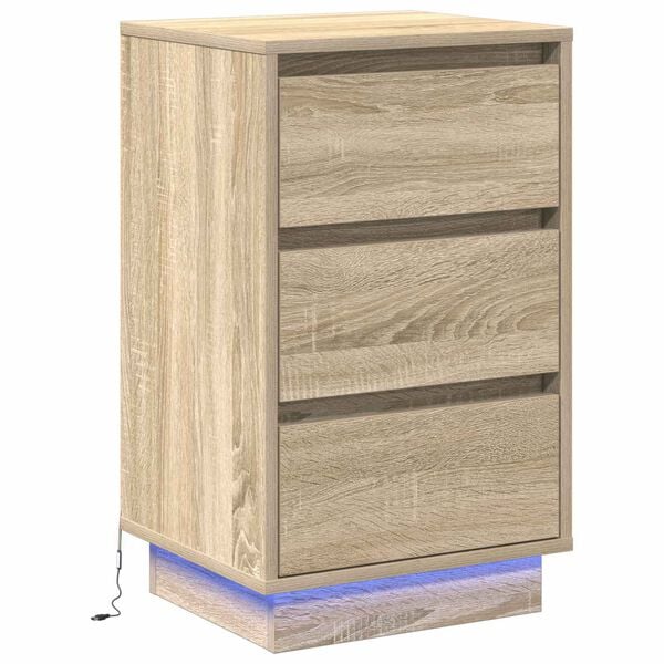 vidaXL Bedside Cabinet Sonoma Oak 39 x 34.5 x 65 cm Engineered wood