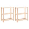 vidaXL 3-Tier Storage Racks 2 pcs 80x38x90 cm Solid Pinewood 150 kg