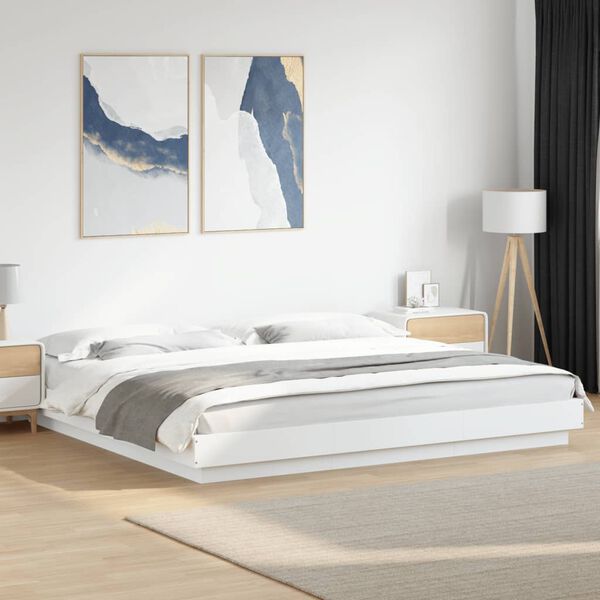 vidaXL Bed Frame without Mattress White 200x200 cm